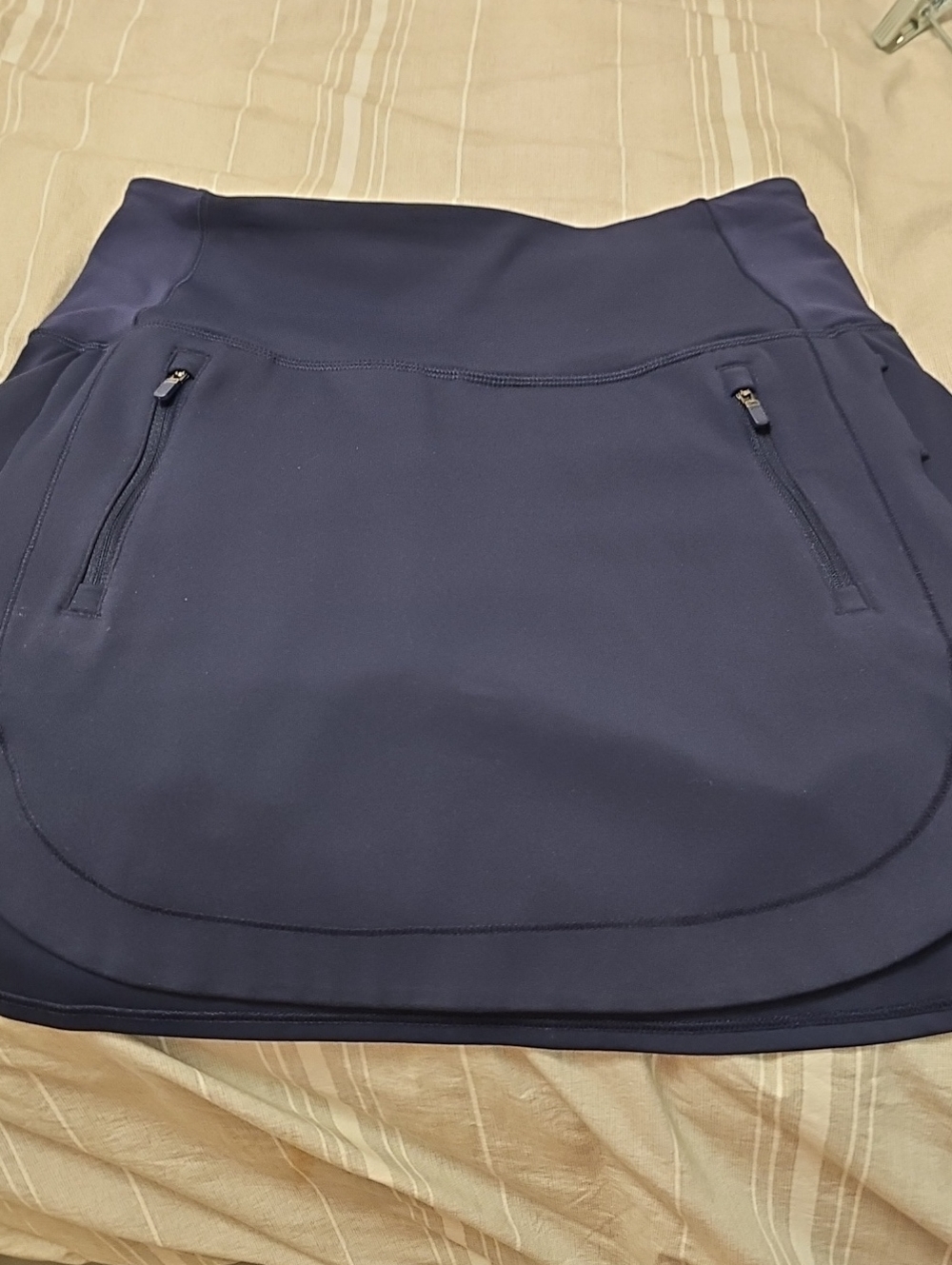 Navy Active Golf Skort with Zip Pockets